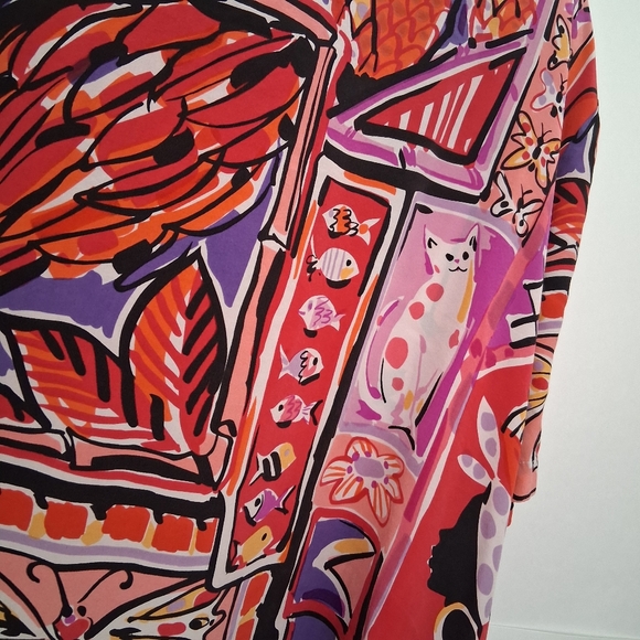 BOB MACKIE Pink Art Design Button Down Shirt Size 2X - Picture 8 of 9